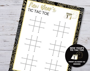 New Year Tic Tac Toe Game, New Year Games Printable, New Year Game for Kids, Classroom Activity, New Year Party Game, Holiday Party Games