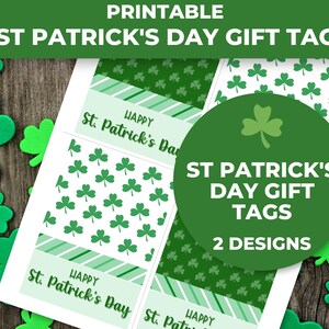 Printable Shamrock St Patrick&#39;s Day Gift Tags, St. Patrick&#39;s Day Gift Tags, Shamrocks