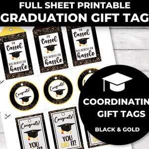 Printable Graduation Gift Tags, The Tassel was Worth the Hassle!, Congrats, You Did It, Gift Tags for Graduation Gifts