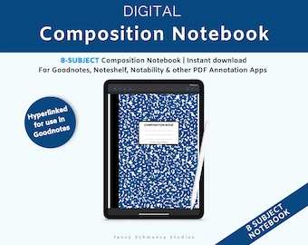 8 Subject Digital Notebook, iPad Notebook, Digital Notebook Goodnotes, Digital Composition Notebook, Student Notebook for iPad, for Student