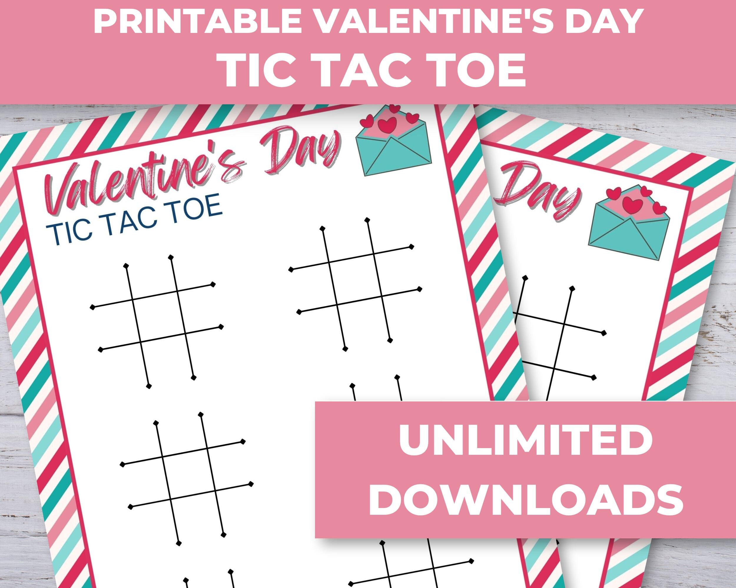 Valentines Day Tic Tac Toe Game, Printable Valentine Game for Kids ...