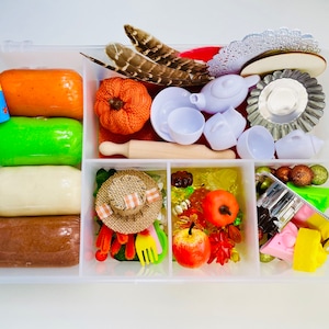 Fall Play Dough Kit, Sensory Kit, Fall sensory box, Autumn Sensory Kit, Kids activity box, Toddler Birthday, Sensory toy, Toddler gift,