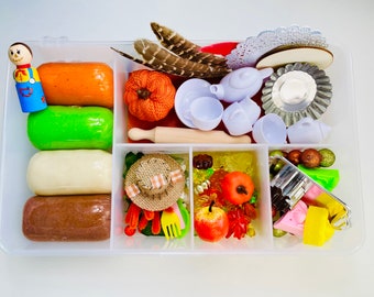 Kit de plastilina de otoño, kit sensorial, caja sensorial de otoño, kit sensorial de otoño, caja de actividades para niños, cumpleaños para niños pequeños, juguete sensorial, regalo para niños pequeños,