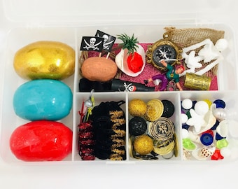 Playdough Kit Boys, Playdough Sensory Kit, Playdough Kit Christmas, Playdough Kit Toddler, Sensory Bin, Kits sensoriales para niños, Pirate Kit