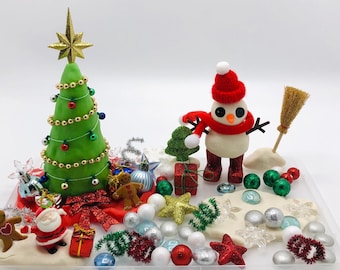 Regalo de Navidad para niños, regalo de Navidad de plastilina, kit de plastilina para niños, kit sensorial de plastilina, juego de Navidad, kit de muñeco de nieve, juguete de Navidad