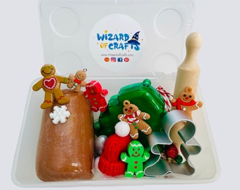 Plastilina perfumada de pan de jengibre, relleno de Stoking, plastilina navideña, juego sensorial de Navidad, actividad navideña para niños, plastilina de pan de jengibre