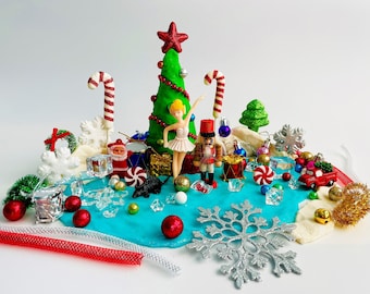Kit de plastilina sensorial Cascanueces, Kit de plastilina sensorial, Kit sensorial de plastilina, Kit de plastilina de Navidad, Kit ocupado, Regalos Holliday para niños