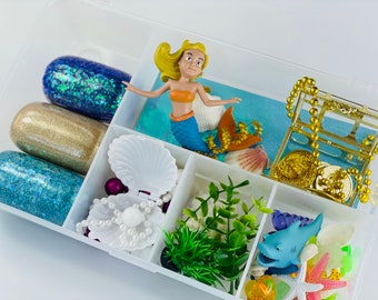 Kit de plastilina de sirena, juegos sensoriales, juguete de sirena, haz tu propio kit, juego de sirena, juguetes sensoriales para niños, juegos para niños, juguete de cumpleaños para niños