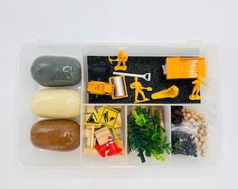 Construction Play dough Sensory Kit, Learning Kids Kit, Play dough Game, Colorful Play dough Construction, Birthday gift for children, Toys