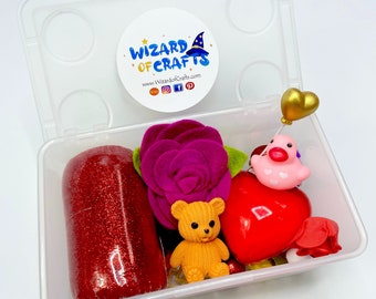 Valentine Playdough Jar, Playdough Jar, Valentine Play Dough Kit, Valentine Party favors, Sensory Kit, Sensory Bin, Playdough Kit,Playdough