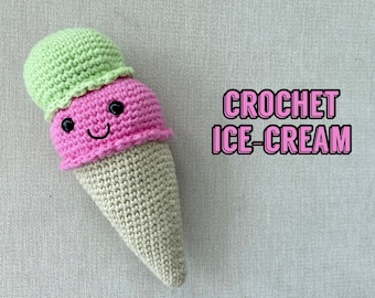 Patron de jouet en forme de crème glacée au crochet (PDF)