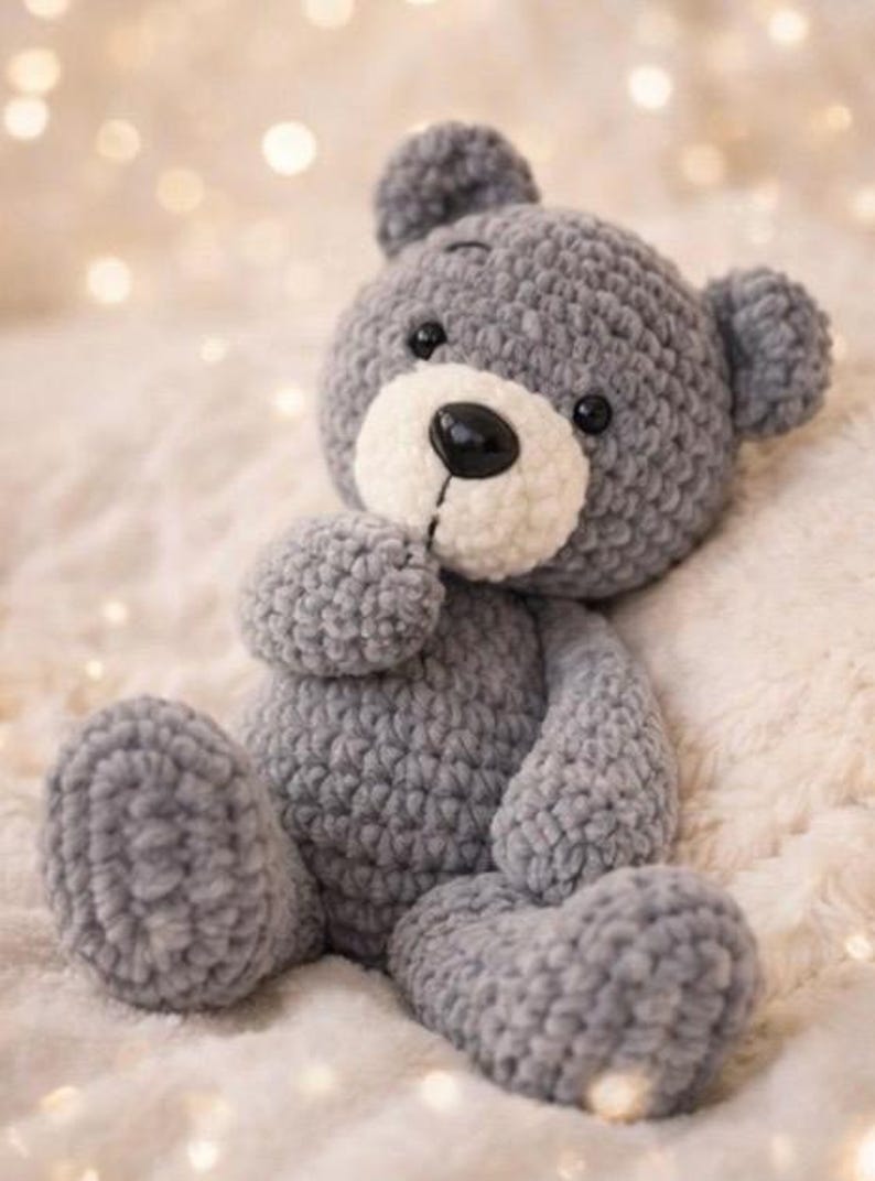 Niedrige Größe Teddybär Häkelanleitung - großer Plüsch Amigurumi Bär PDF Bild 4