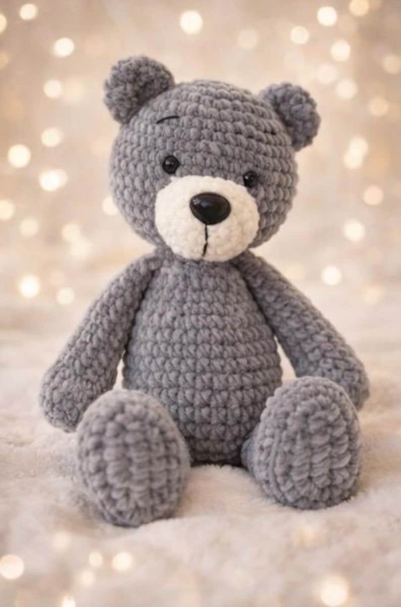 Niedrige Größe Teddybär Häkelanleitung - großer Plüsch Amigurumi Bär PDF Bild 5