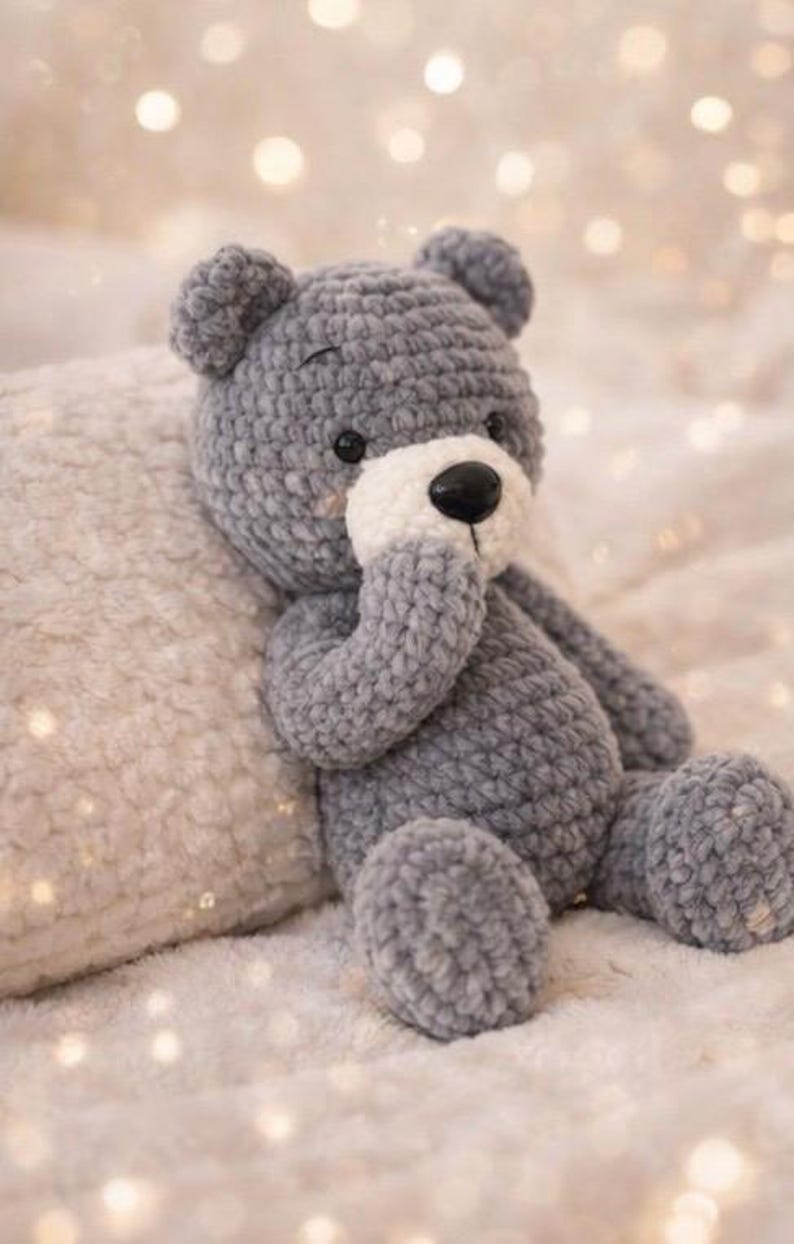 Niedrige Größe Teddybär Häkelanleitung - großer Plüsch Amigurumi Bär PDF Bild 6