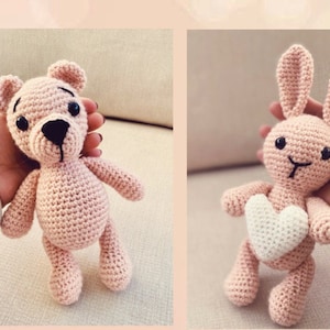 Crochet bunny/ bear pattern / crochet bunny and bear in one / little crochet bunny and bear