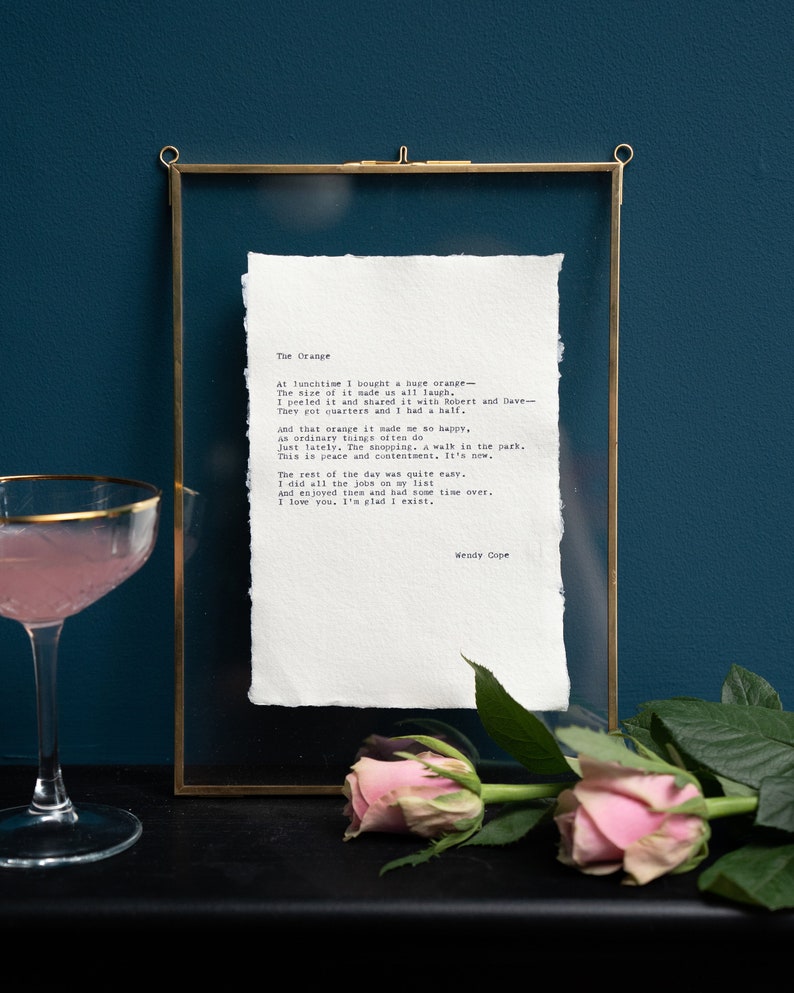 Custom Poem, Personalised Hand Typed Poetry on deckle edge cotton paper ideal anniversary card or bespoke wedding gift image 2