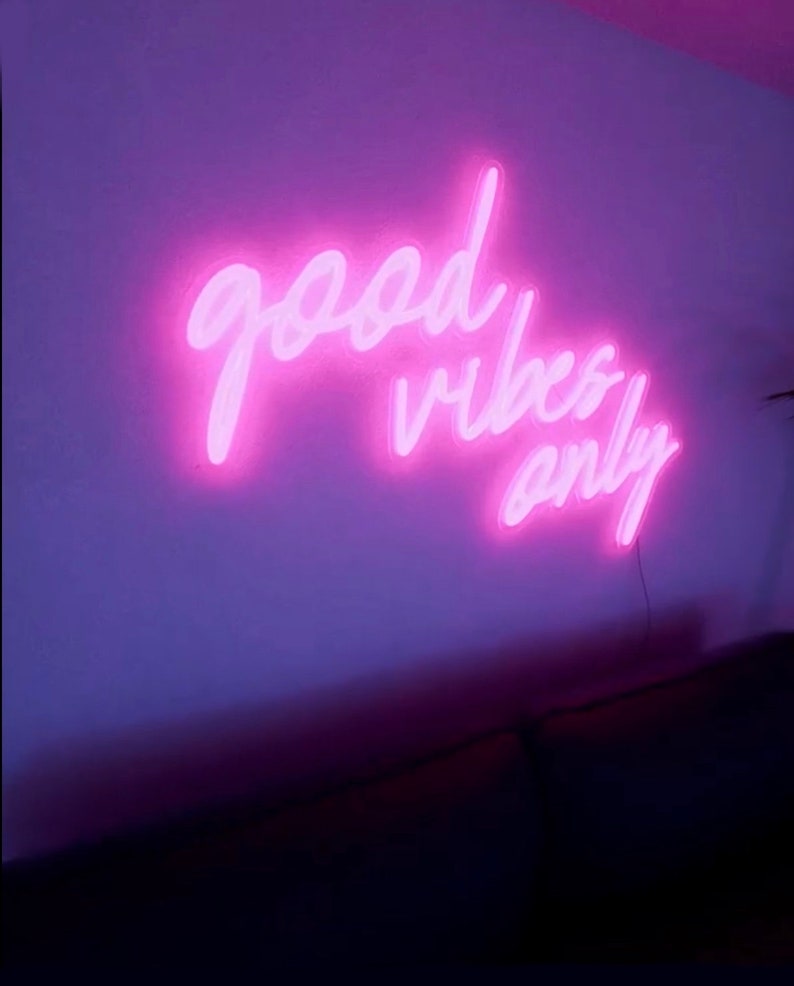 Good Vibes Only Custom Design LED Neon Signs Portable Wireless | Etsy