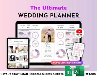 Wedding Planner Spreadsheet Wedding Budget Guest List Checklist Timeline Itinerary Seating Plan Floor Plan Gift Tracker Google Sheets Excel