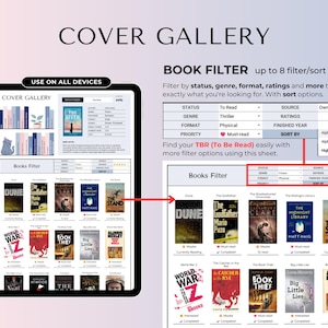 Book Tracker Reading List Google Sheets Excel Spreadsheet, Personal Digital Library & Bookshelves, Reading Journal Tracker, Book Lovers Gift image 6