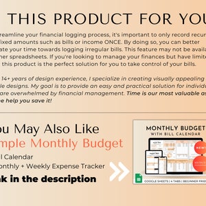 Puede incluir: Un producto digital para gestionar las finanzas. La imagen muestra una captura de pantalla de una hoja de c&aacute;lculo de Google con un presupuesto mensual y un calendario de facturas. El texto "PRESUPUESTO MENSUAL CON CALENDARIO DE FACTURAS" se muestra en un cuadro blanco con un borde azul. El texto "&iexcl;NUEVO!" se muestra en un cuadro rojo con un borde blanco. El texto "PRESUPUESTO 50/30/20" se muestra en un cuadro blanco con un borde rojo. El texto "GOOGLE SHEETS | 4 PESTA&Ntilde;AS | F&Aacute;CIL PARA PRINCIPIANTES" se muestra en un cuadro blanco con un borde azul.