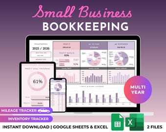 Modèle de feuille de calcul de comptabilité de petite entreprise Modèle de comptabilité facile pour les pertes de bénéfices Suivi de la taxe de vente Suivi des stocks Feuilles Google Excel