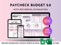 Paycheck Budget Fortnightly, Biweekly, Weekly, Semi-Monthly, Monthly Budget Spreadsheet Planner with Debt Tracker | Excel & Google Sheets product logo