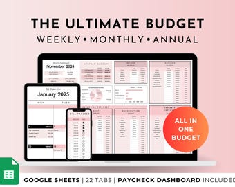 Ultimate Budget Spreadsheet: Google Sheets Planner (Digital Download)
