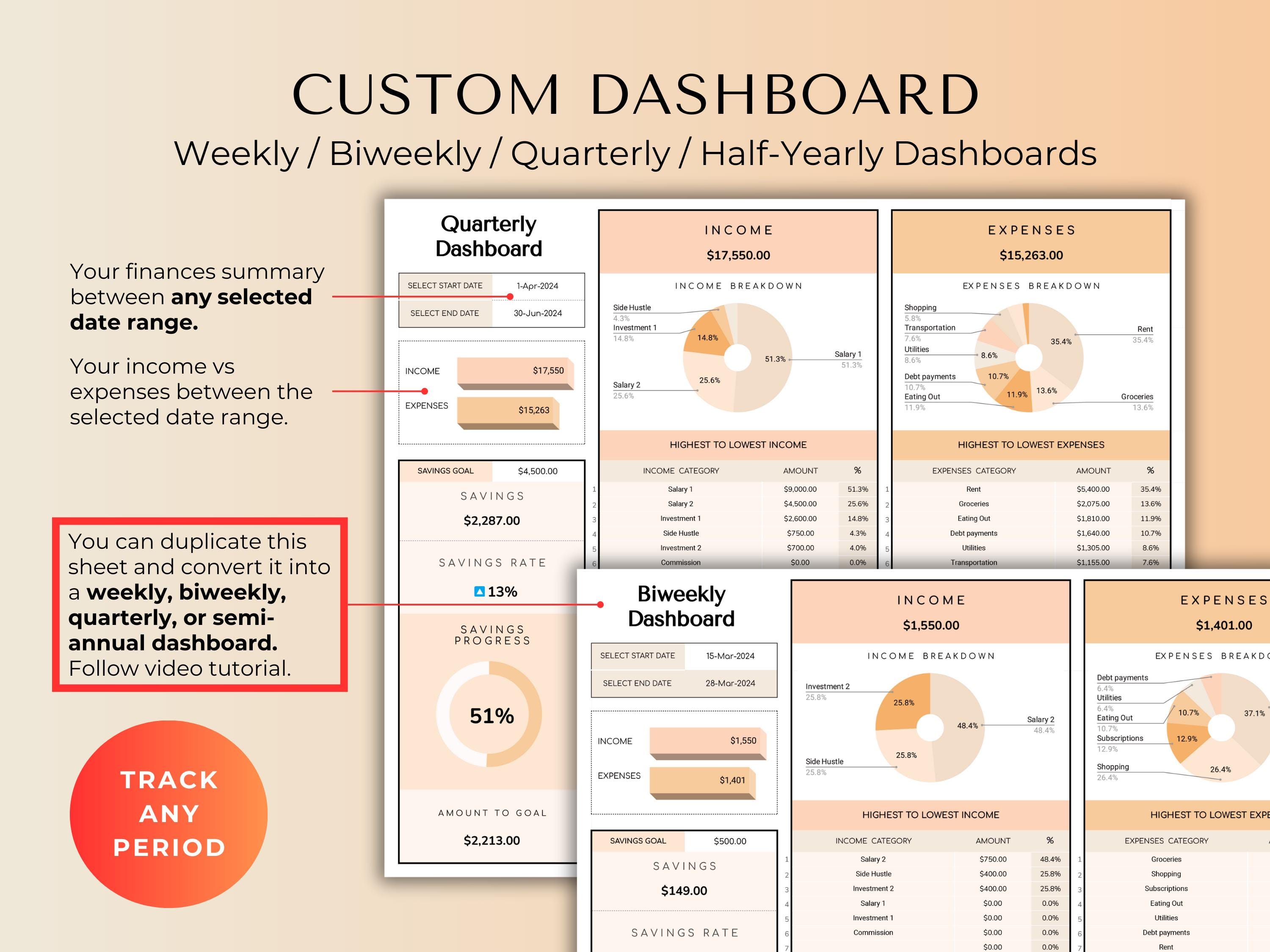 Income and Expense Tracker: Google Sheets Budget Template (digital ...