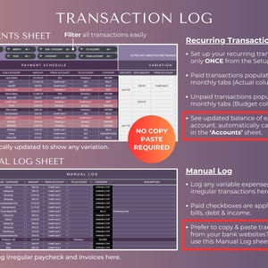 Ultimate Annual Budget Planner Google Sheets Financial Planner | Dark Mode Spreadsheet Template image 4