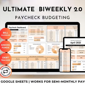 Ultimate Biweekly Budget Google Sheet: Savings & Debt Tracker (Digital Download)