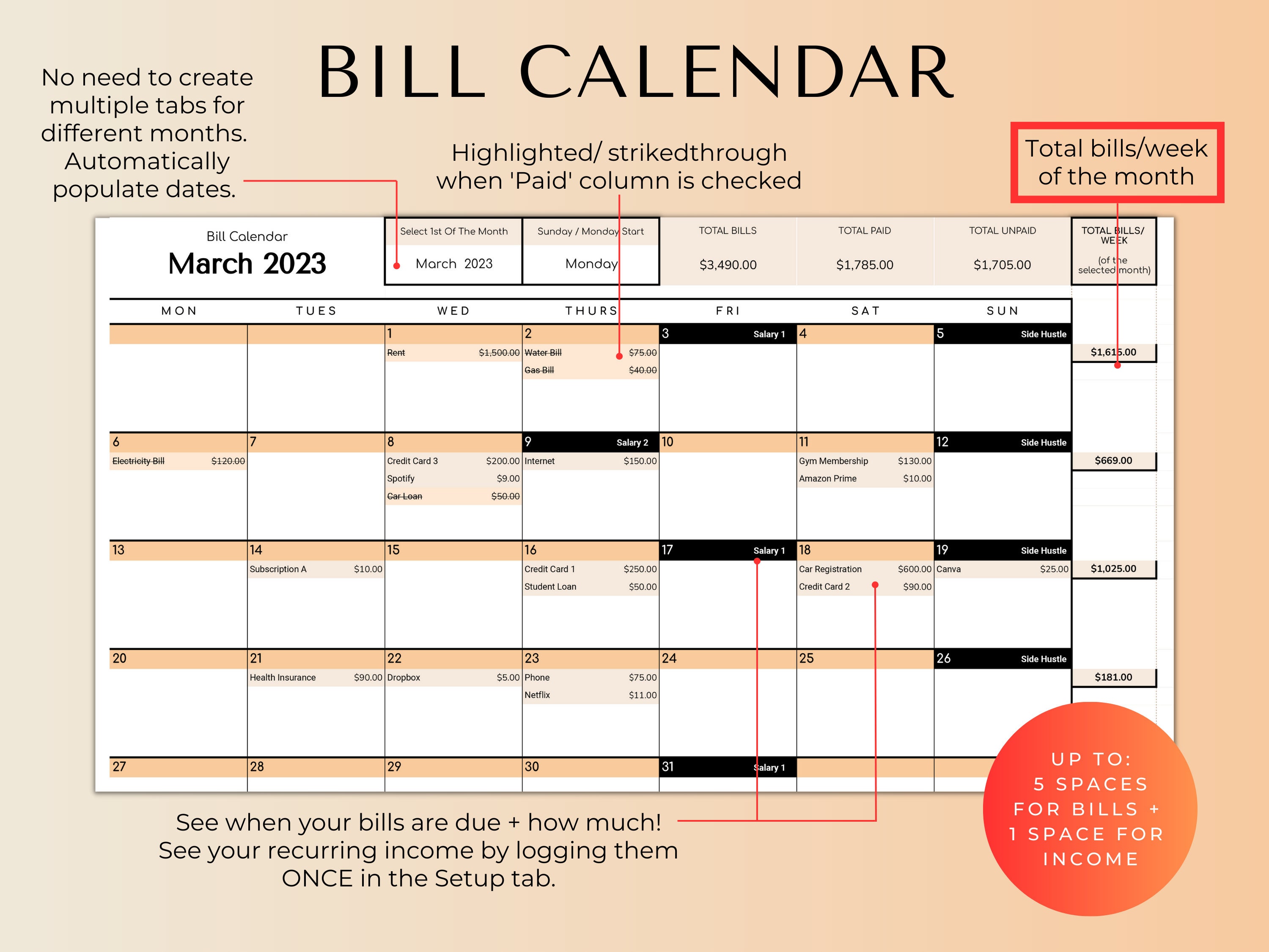 Bill Organizer Smart Calendar Google Sheets Subscription Tracker Bill Organizer Smart Calendar Google Sheets Subscription Tracker