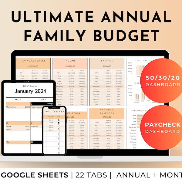 Family Budget Google Spreadsheet Etsy
