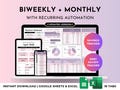 Biweekly Paycheck Budget Spreadsheet Bill Calendar Weekly Monthly Budget Planner Expense Savings Debt Tracker Google Sheets Excel Template product logo