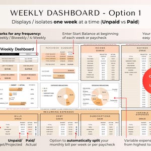 Weekly & Monthly Budget Spreadsheet for Google Sheets | Bill Calendar, Savings Tracker, Automatic Bill Split image 5