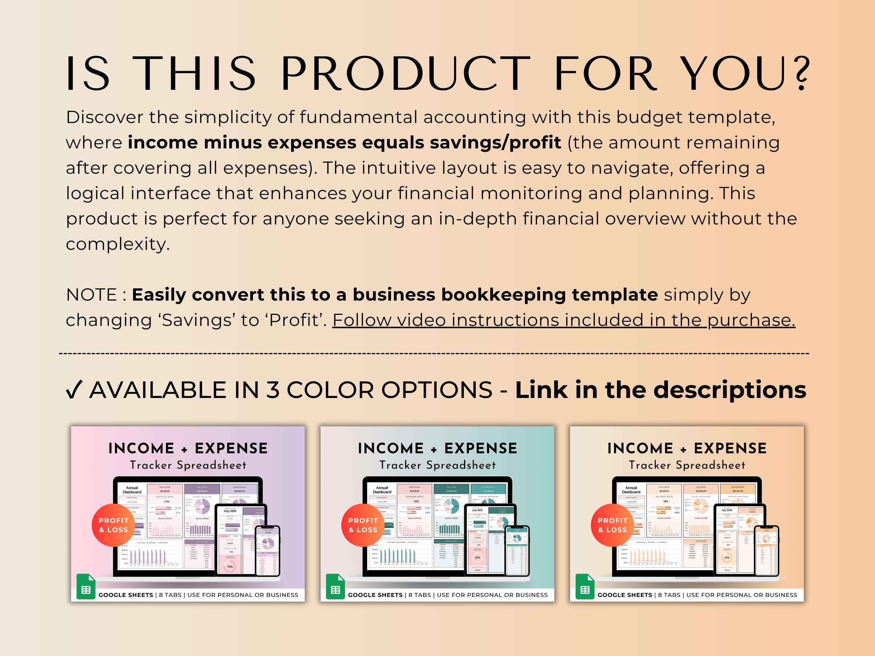 Income and Expense Tracker: Google Sheets Budget Template (digital ...