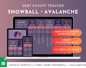 Debt Snowball Avalanche Spreadsheet (Google Sheets ) in Dark Mode - Credit Card, Student Loan, Personal Loan and Home Loan Repayment Tracker