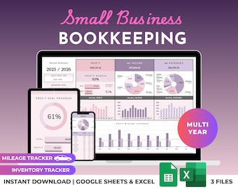 Small Business Bookkeeping Spreadsheet Template Profit Loss Easy Accounting Template Sales Tax Tracker Inventory Tracker Excel Google Sheets