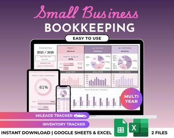 Small Business Bookkeeping Spreadsheet Template Profit Loss Easy Accounting Template Sales Tax Tracker Inventory Tracker Excel Google Sheets