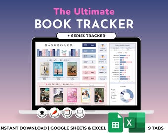 Book Tracker Reading List Google Sheets Excel Spreadsheet, Personal Digital Library & Bookshelves, Reading Journal Tracker, Book Lovers Gift