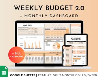 Weekly Budget Planner: Google Sheets Spending Tracker (Digital Download)