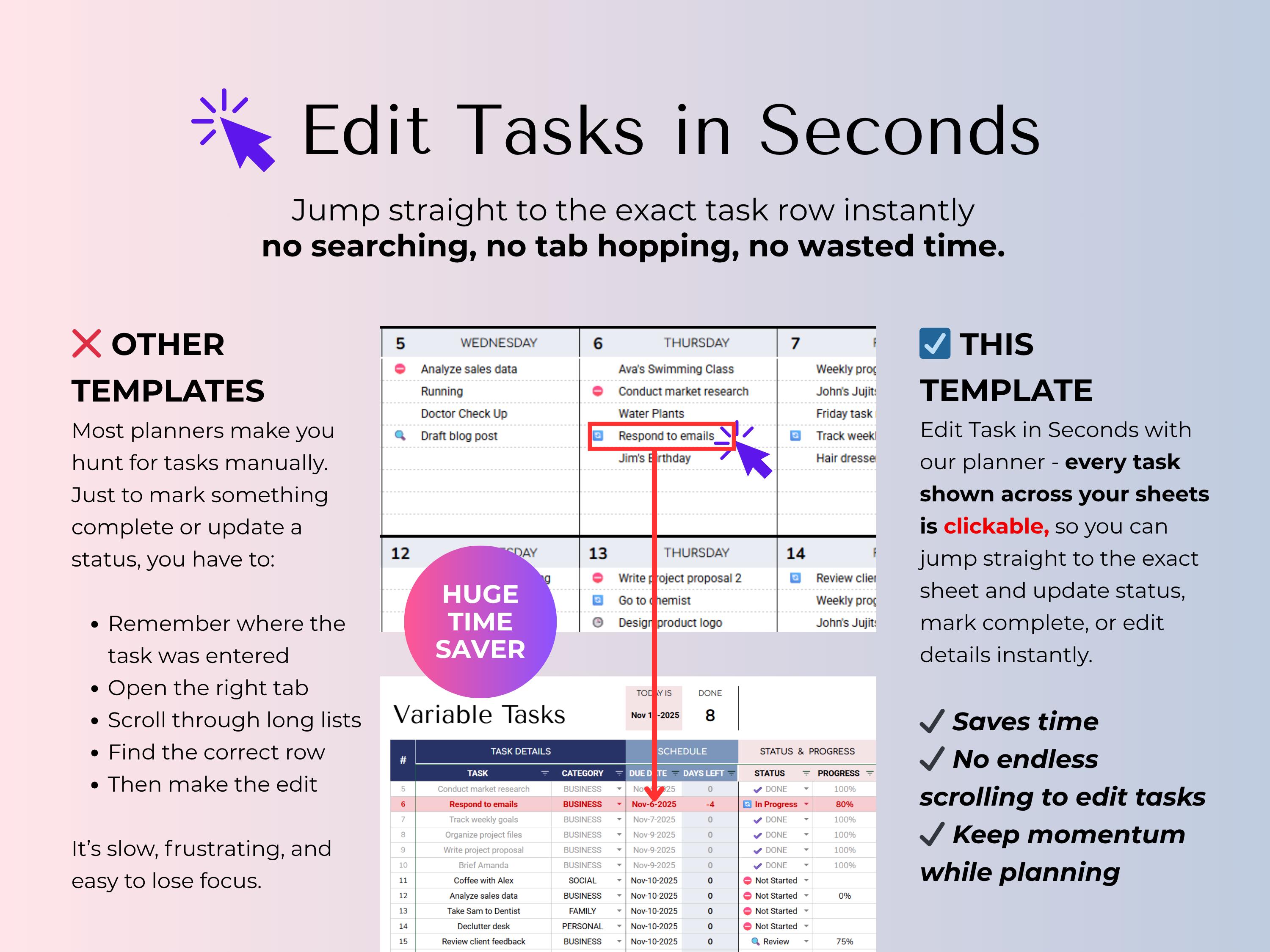 Project Planner/tracker Project Management Spreadsheet Gantt Chart ...