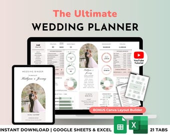 Wedding Planner Spreadsheet Wedding Budget Guest List Checklist Timeline Itinerary Seating Plan Floor Plan Gift Tracker Google Sheets Excel
