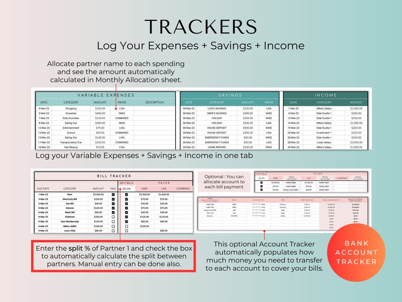 Family and couples budget spreadsheet planner google sheets etsy