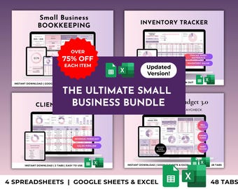 Kalkylblad för bokföring för småföretag Vinst Förlust Order Lager Kund Kund Fakturaspårning Prissättningskalkylator Excel Google Sheets