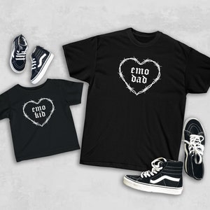 Emo Dad and Me Emo Kid matching t shirt Daddy and me festival outfit Elder Emo Baby Shower Toddler New Dad Gift Fathers Day Gift Family Set