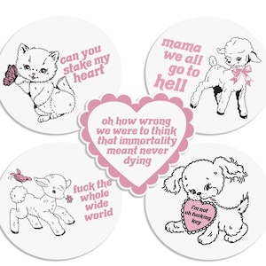 MCR Sticker Pack Valentine Bundle Cute Vinyl 3 inch Stickers Emo Parody Fan Illustration Chemical Funny Gift Sticker for Elder Emo Romance