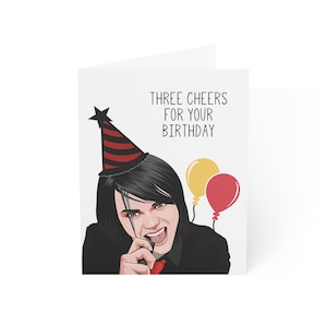 Trois acclamations pour votre anniversaire Emo carte de voeux parodie Fan Art Illustration drôle cadeau d'anniversaire pour aîné romantique Emos