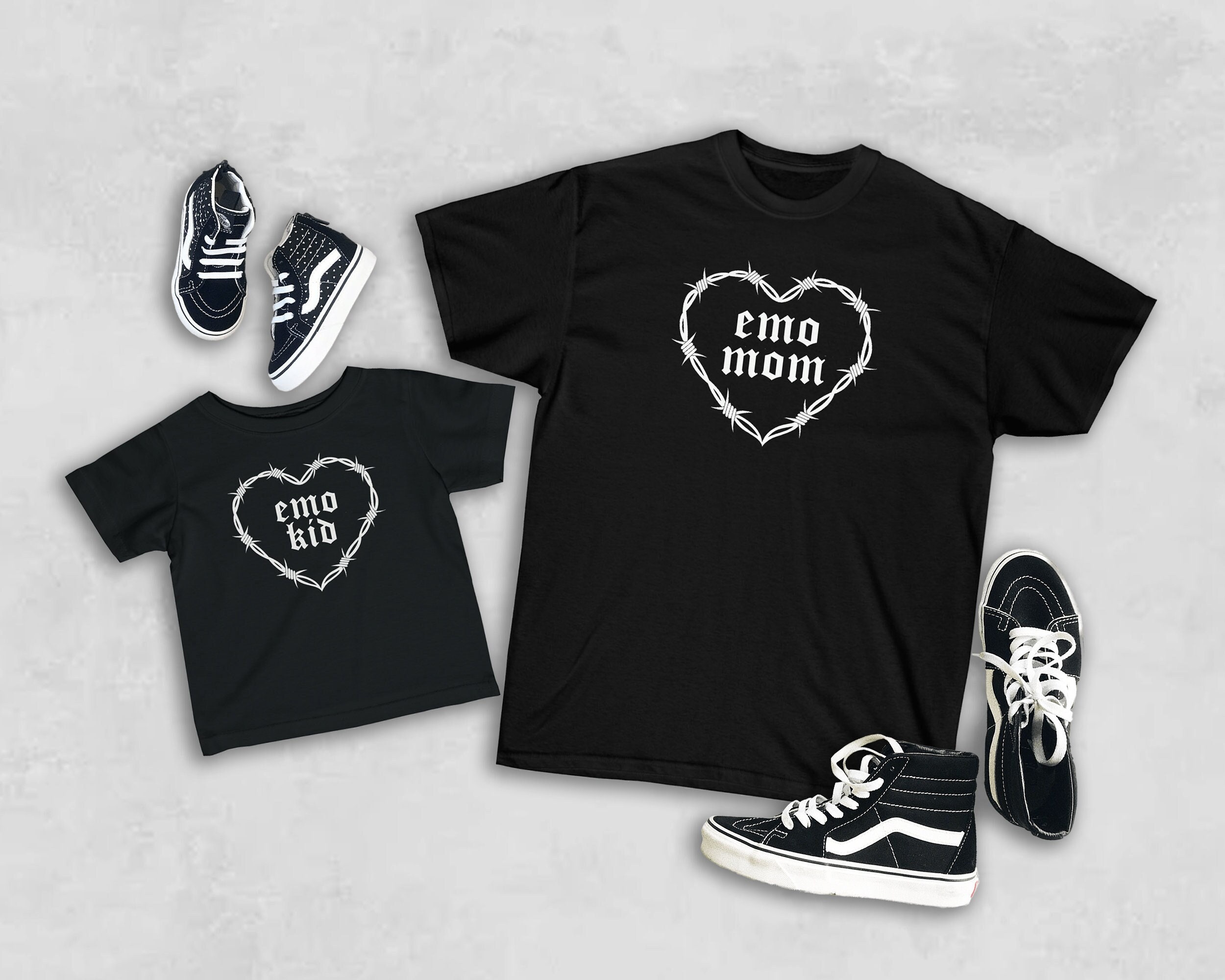 Emo Mom and Me Emo Kid matching t shirt Mommy and me festival outfit Elder Emo Baby Shower Toddler New Mom Gift Mothers Day Gift Family Set