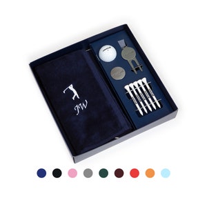 Personalised Golf Gift Box Set with Embroidered Towel Perfect for Dad, Grandad, Mum, Grandma, Friend, Birthday, Valentines