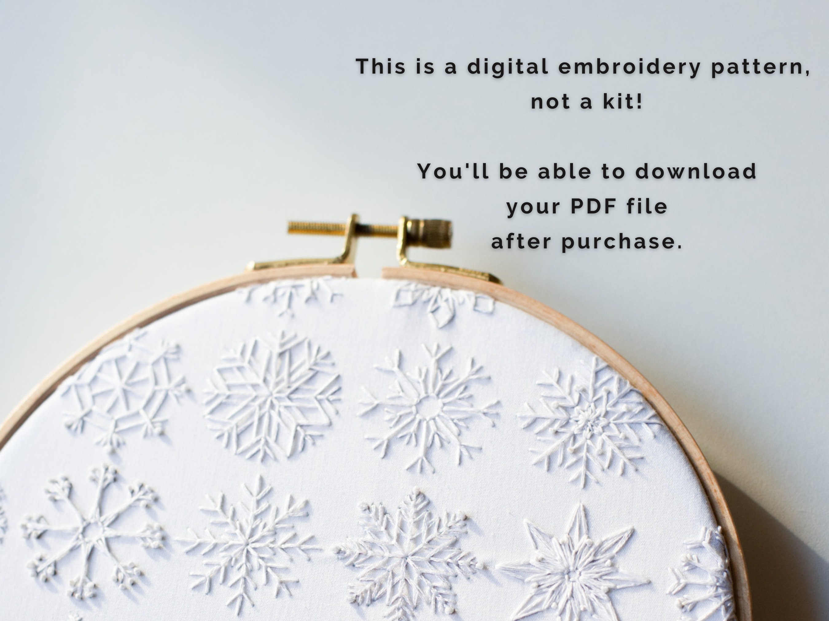 Snowflakes Embroidery Pattern - PDF Pattern - Beginner-friendly ...